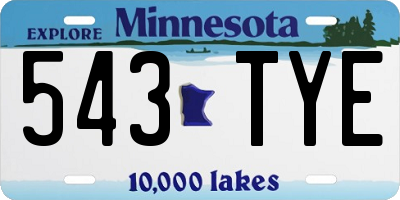 MN license plate 543TYE