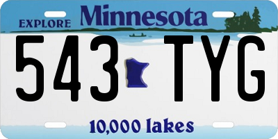 MN license plate 543TYG