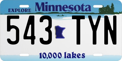 MN license plate 543TYN