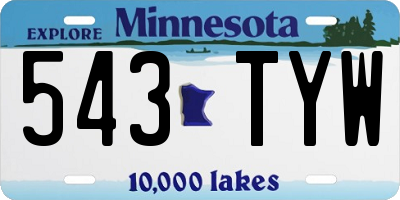 MN license plate 543TYW