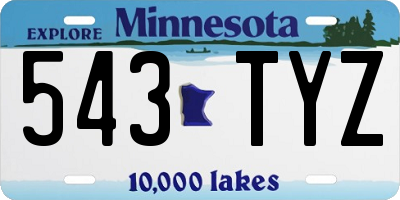 MN license plate 543TYZ