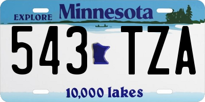 MN license plate 543TZA