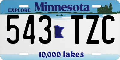 MN license plate 543TZC