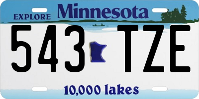 MN license plate 543TZE