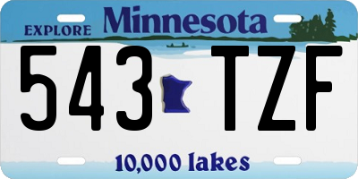MN license plate 543TZF
