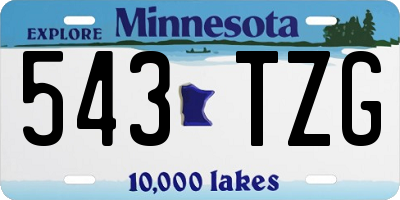 MN license plate 543TZG