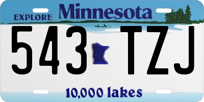 MN license plate 543TZJ