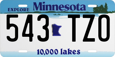 MN license plate 543TZO