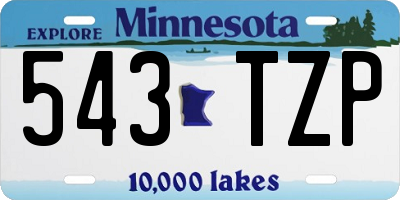 MN license plate 543TZP