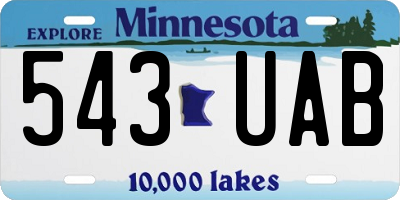 MN license plate 543UAB