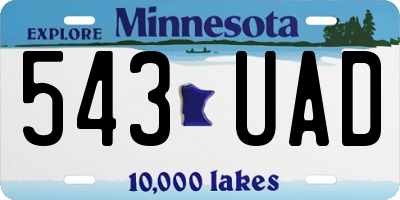 MN license plate 543UAD