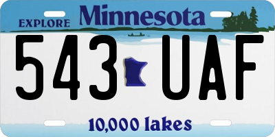 MN license plate 543UAF