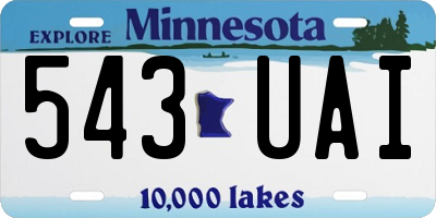 MN license plate 543UAI