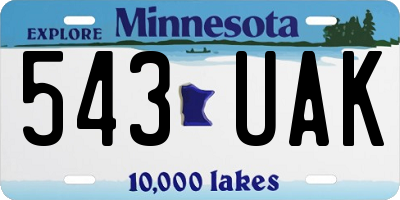 MN license plate 543UAK