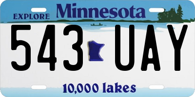 MN license plate 543UAY