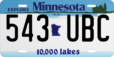 MN license plate 543UBC