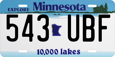 MN license plate 543UBF
