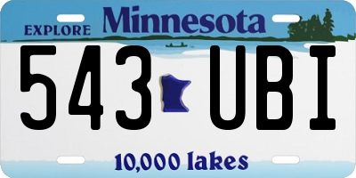 MN license plate 543UBI