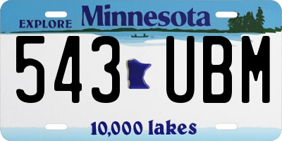 MN license plate 543UBM