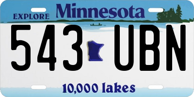 MN license plate 543UBN