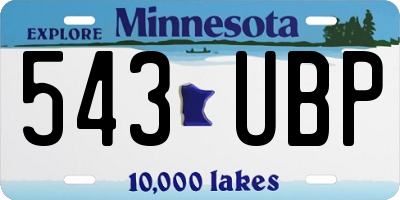 MN license plate 543UBP