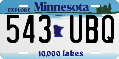 MN license plate 543UBQ