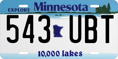 MN license plate 543UBT
