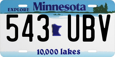 MN license plate 543UBV