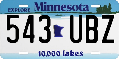MN license plate 543UBZ
