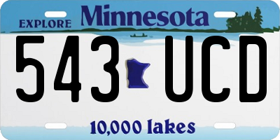MN license plate 543UCD