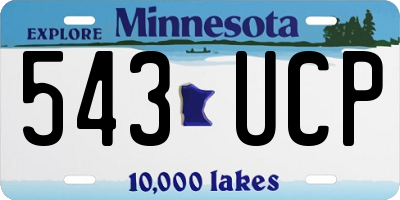 MN license plate 543UCP