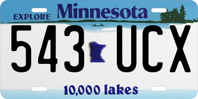 MN license plate 543UCX