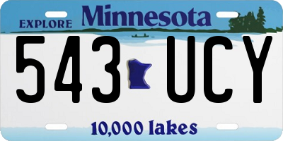 MN license plate 543UCY