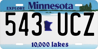 MN license plate 543UCZ