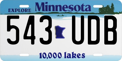 MN license plate 543UDB