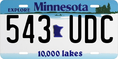 MN license plate 543UDC