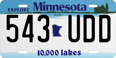 MN license plate 543UDD