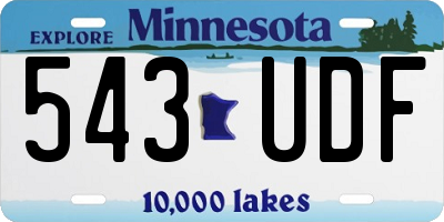 MN license plate 543UDF