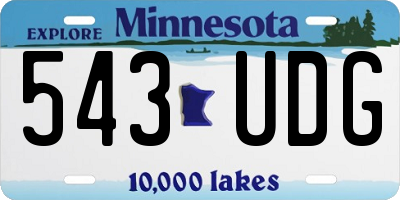 MN license plate 543UDG
