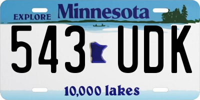 MN license plate 543UDK