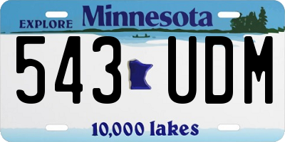 MN license plate 543UDM