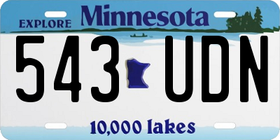 MN license plate 543UDN