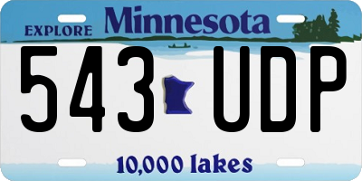 MN license plate 543UDP