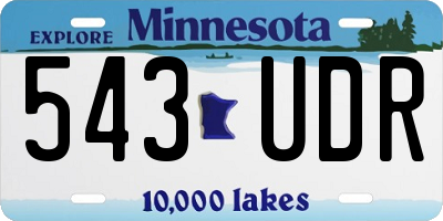 MN license plate 543UDR