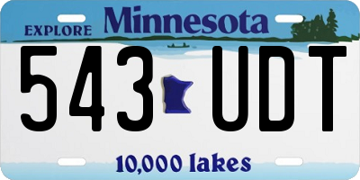 MN license plate 543UDT