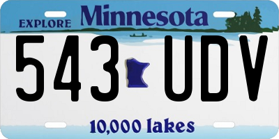 MN license plate 543UDV