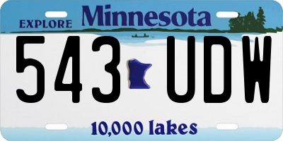 MN license plate 543UDW