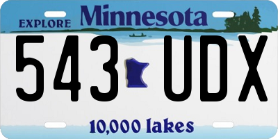 MN license plate 543UDX