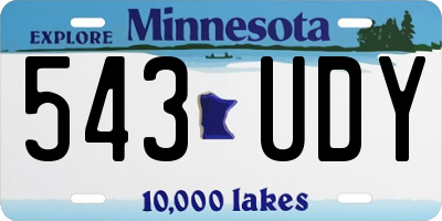 MN license plate 543UDY