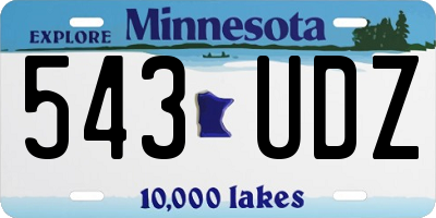 MN license plate 543UDZ